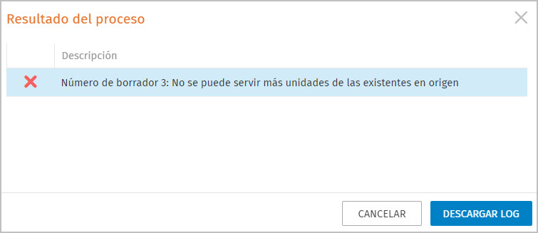 error del proceso