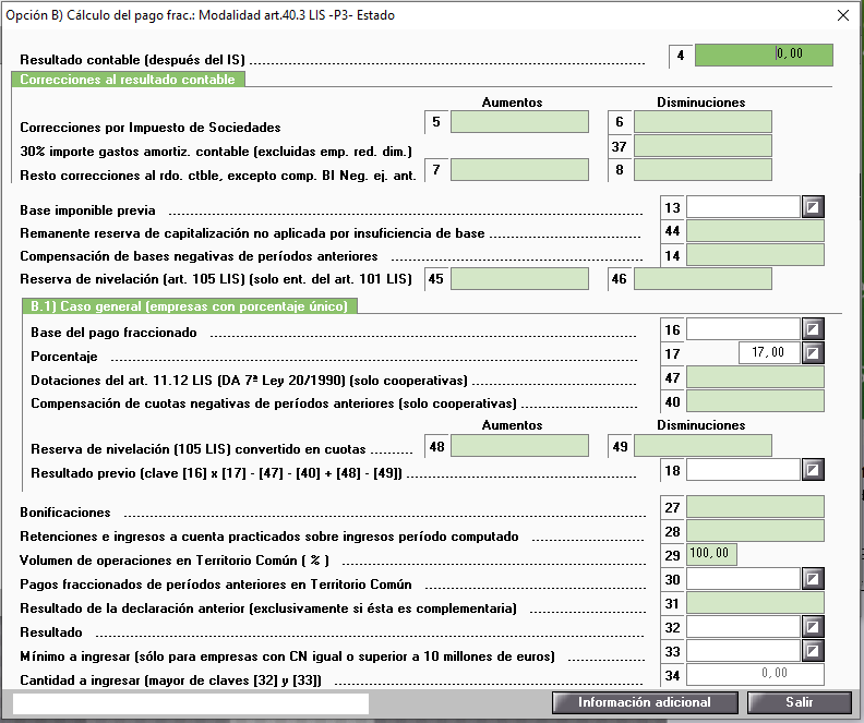 cumplimentar datos