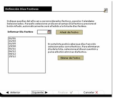 definir dias festivos
