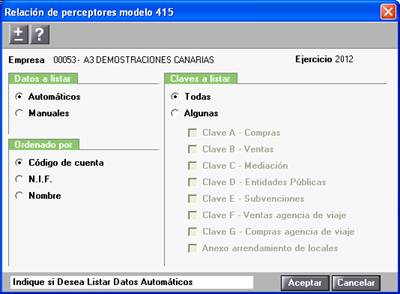 Relación de perceptores modelo 415