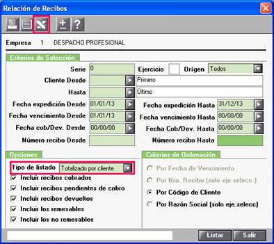listado totalizado