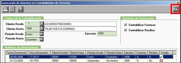 acceso a parametrización