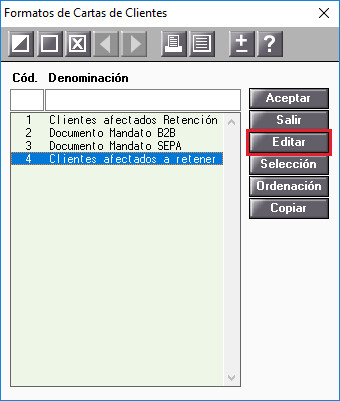 Formatos de Cartas de Clientes Editar