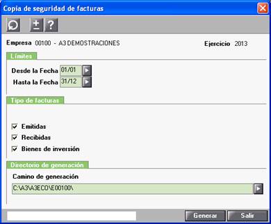 Copia de seguridad de facturas