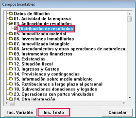 Insertar texto