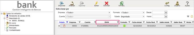 IBAN,importar extractros
