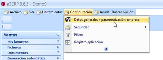 Datos parametrización