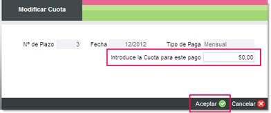 modificar cuota embargo