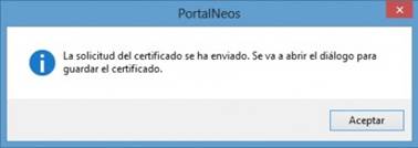 Solicitud certificado SS enviada