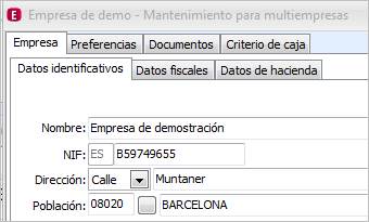 Datos identificativos empresa