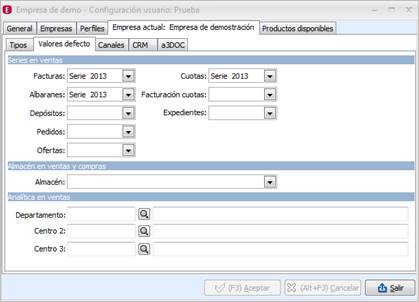 Configurar series documentos
