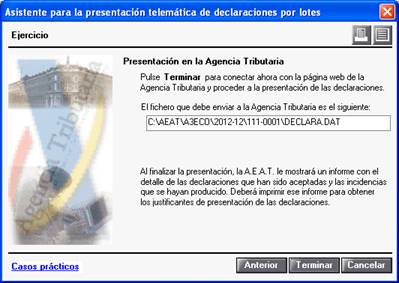 Directorio fichero presentación telemática