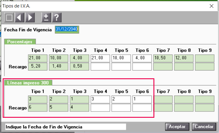 tablas iva - acumular en el 303