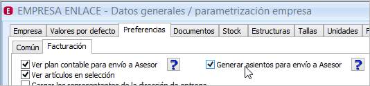 Generar asientos para envío a Asesor