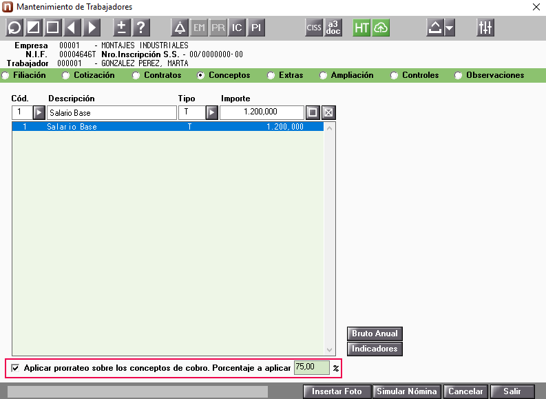 reducir importes becario