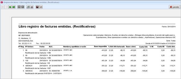 libro registro rectificativas