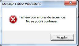 mensaje fichero con errores secuencia