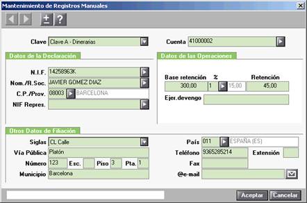 Mantenimiento de registros manuales