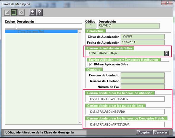 Modificación automática de los caminos de generación de ficheros AFI, CRA y FDI (INSS) con SILTRA