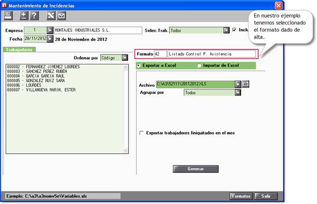 crear formatos excel para informar incidencias de forma masiva