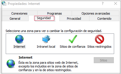 opciones de internet seguridad