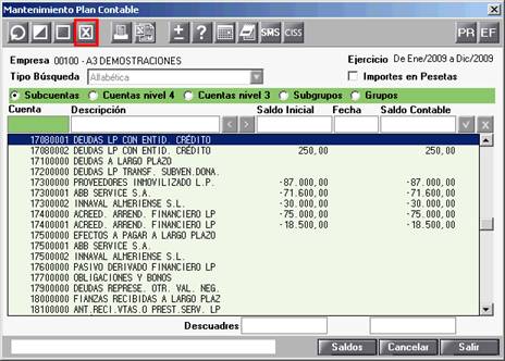 Mantenimiento Plan Contable