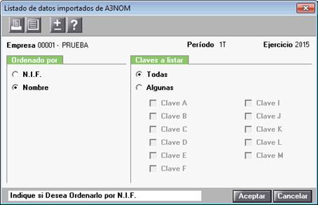 Ordenar listado perceptores por NIF o nombre