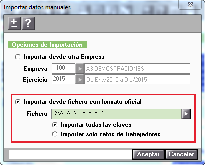Importar datos manuales formato oficial