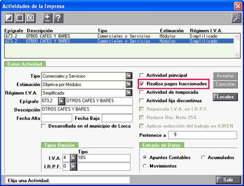 Actividades de la Empresa