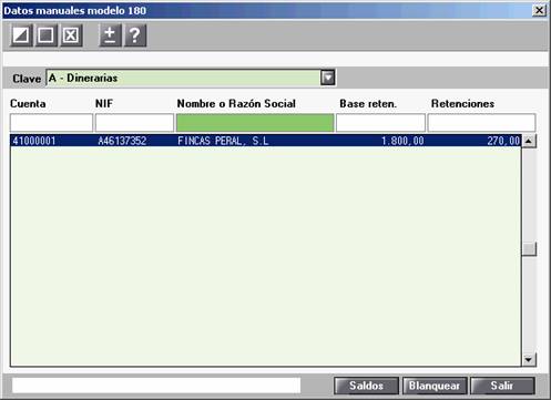 Datos manuales modelo 180