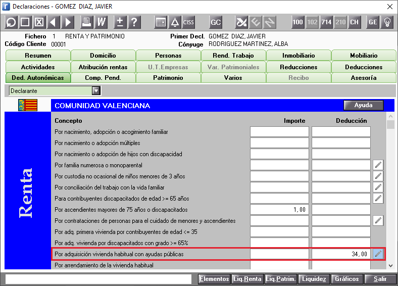 DDAA Nueva cumplimentacion deducciones azul con datos informados manualmente